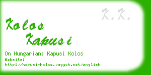 kolos kapusi business card